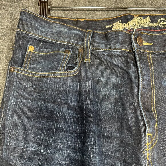 Old Navy Jeans Mens 36 Bootcut Dark Wash Cotton Pockets Zip Fly - Picture 4 of 9